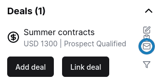 The mail icon next to a deal