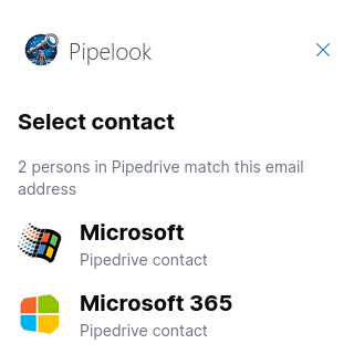 Contact selector