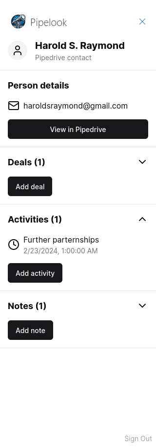 Outlook interface mockup